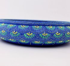 Handcrafted Blue Terracotta Urli with Golden Motifs