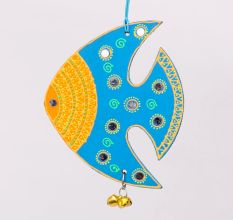 Handmade Wooden Fish Wall Hanging for Home Decor - Pink, Sky Blue, Navy Blue, Purple