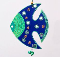 Handmade Wooden Fish Wall Hanging for Home Decor - Pink, Sky Blue, Navy Blue, Purple