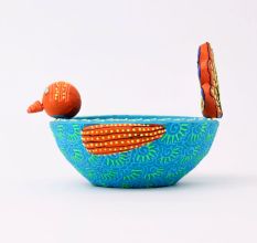Handmade Washable Bird Terracotta T-Light Holder