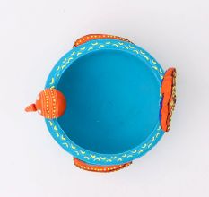 Handmade Washable Bird Terracotta T-Light Holder
