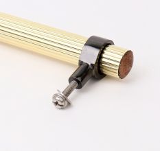 Adjustable Golden Brass and Wooden Tube Cabinet Handle (5 Inches)