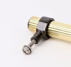 Adjustable Golden Brass and Wooden Tube Cabinet Handle (5 Inches)