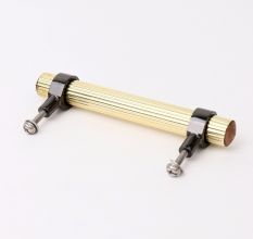 Adjustable Golden Brass and Wooden Tube Cabinet Handle (5 Inches)