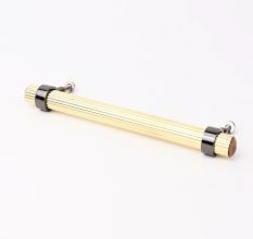 Adjustable Golden Brass and Wooden Tube Cabinet Handle (7 Inches)