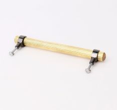 Adjustable Golden Brass and Wooden Tube Cabinet Handle (7 Inches)