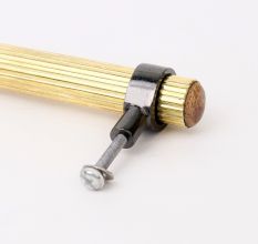 Adjustable Golden Brass and Wooden Tube Cabinet Handle (7 Inches)