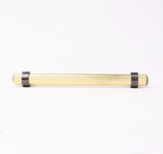 Adjustable Golden Brass and Wooden Tube Cabinet Handle (7 Inches)