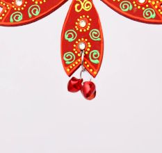 Handmade Wooden Flower Wall Hanging for Home Decor - Green, Black, Red, Blue