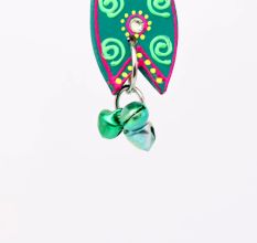Handmade Wooden Flower Wall Hanging for Home Decor - Green, Black, Red, Blue