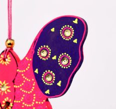 Handmade Wooden Butterfly Wall Hanging - Yellow-Red, Orange-Blue, Pink-Purple, Green-Blue