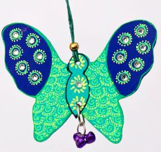 Handmade Wooden Butterfly Wall Hanging - Yellow-Red, Orange-Blue, Pink-Purple, Green-Blue