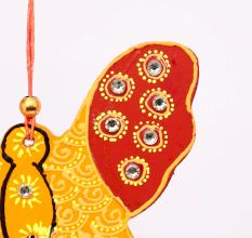 Handmade Wooden Butterfly Wall Hanging - Yellow-Red, Orange-Blue, Pink-Purple, Green-Blue