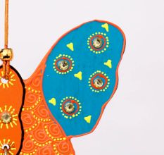 Handmade Wooden Butterfly Wall Hanging - Yellow-Red, Orange-Blue, Pink-Purple, Green-Blue