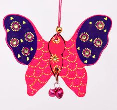Handmade Wooden Butterfly Wall Hanging - Yellow-Red, Orange-Blue, Pink-Purple, Green-Blue