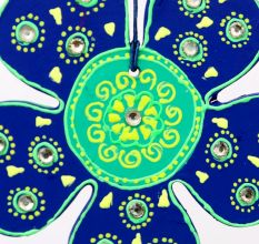 Handmade Wooden Flower Wall Hanging - Red-Yellow, Green-Pink, Blue-Green, Sky Blue-Orange