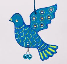 Handmade Wooden Dove Wall Hanging for Home Decor - Purple, Green, Red, and Blue