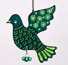 Handmade Wooden Dove Wall Hanging for Home Decor - Purple, Green, Red, and Blue