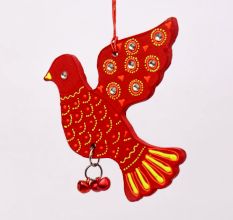 Handmade Wooden Dove Wall Hanging for Home Decor - Purple, Green, Red, and Blue