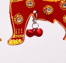 Handmade Wooden Elephant Wall Hanging - Blue-Green, Red-Yellow, Sky Blue-Orange, Pink-Green