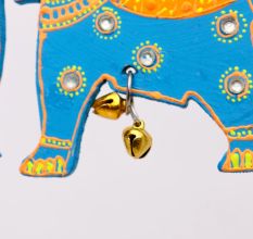 Handmade Wooden Elephant Wall Hanging - Blue-Green, Red-Yellow, Sky Blue-Orange, Pink-Green