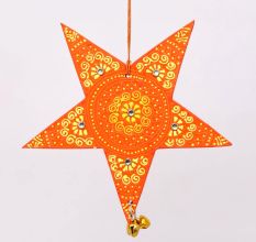 Handmade Wooden Star Wall Hanging for Home Decor - Orange, Black, Blue, Pink