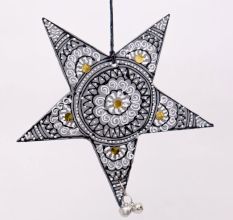 Handmade Wooden Star Wall Hanging for Home Decor - Orange, Black, Blue, Pink