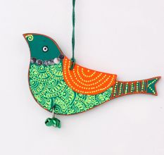 Handmade Wooden Bird Wall Hanging for Home Decor - Red, Purple, Green, Blue