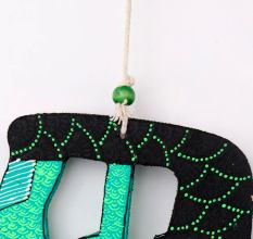 Handmade Wooden Auto-Rickshaw Wall Hanging for Home Decor - Green, Yellow