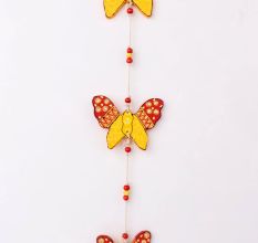 Handmade Wooden Butterfly Wall Hanging for Home Decor - Red-Yellow, Blue-Yellow