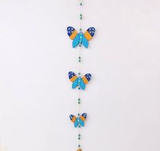 Handmade Wooden Butterfly Wall Hanging for Home Decor - Red-Yellow, Blue-Yellow