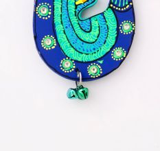 Handmade Wooden Peacock Wall Hanging - Blue-Green, Yellow-Blue, Orange-Purple, Pink-Green
