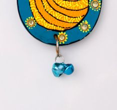 Handmade Wooden Peacock Wall Hanging - Blue-Green, Yellow-Blue, Orange-Purple, Pink-Green
