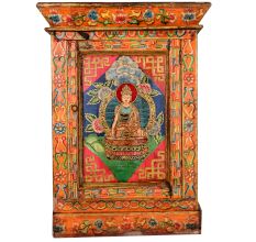 Vintage Hand-Painted Wooden Box with Deity Artwork