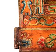 Vintage Hand-Painted Wooden Box with Deity Artwork