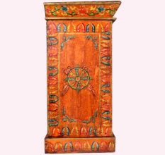 Vintage Hand-Painted Wooden Box with Deity Artwork