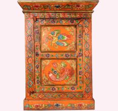 Handmade Wooden Box with Hand-Painted Bird & Fish Motifs