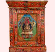 Handmade Wooden Box with Hand-Painted Deity Artwork