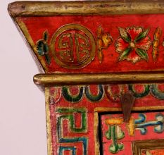 Handmade Wooden Box with Hand-Painted Deity Artwork