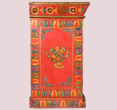 Handmade Wooden Box with Hand-Painted Deity Artwork