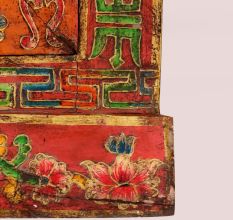 Handmade Wooden Box with Dual Deity Paintings | Antique Hand-Painted Vintage Cabinet