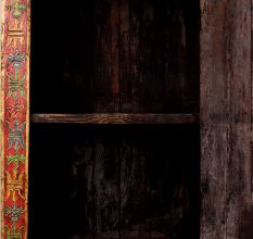 Handmade Wooden Box with Dual Deity Paintings | Antique Hand-Painted Vintage Cabinet
