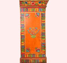 Handmade Wooden Box with Dual Deity Paintings | Antique Hand-Painted Vintage Cabinet