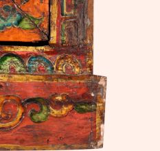 Handmade Wooden Box with Dual Deity Paintings | Hand-Painted Vintage Cabinet