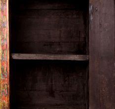 Handmade Wooden Box with Dual Deity Paintings | Hand-Painted Vintage Cabinet