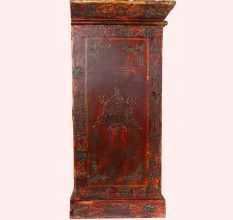 Handmade Wooden Box with Dual Deity Paintings | Hand-Painted Vintage Cabinet