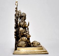 Fine Art Lord Ganesha Lakshmi and Saraswati Brass Figurine