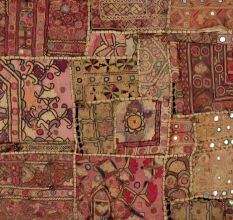 Handmade Vintage Patchwork Embroidered Wall Hanging with Mirror Work