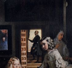 Classic Cloth Print of Las Meninas Artwork in Wooden Frame