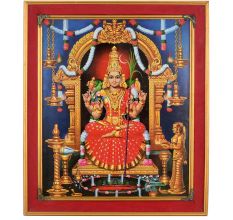 Paper Painting of Goddess Meenakshi in Traditional Temple Style